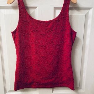 WHBM red lace tank